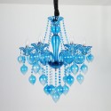 6 Light Blue Candle Style Crystal Chandelier