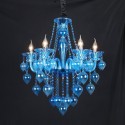 6 Light Blue Candle Style Crystal Chandelier