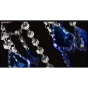 8 Light Gold Blue Candle Style Crystal Chandelier