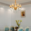 6 Light Champagne Candle Style Crystal Chandelier