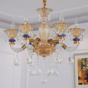 6 Light Champagne Candle Style Crystal Chandelier