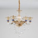 6 Light Champagne Candle Style Crystal Chandelier