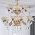15 Light (10+5) 2 Tiers Champagne Candle Style Crystal Chandelier