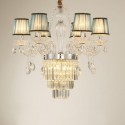 6 Light Gold Silver Candle Style Crystal Chandelier