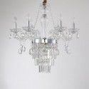 6 Light Gold Silver Candle Style Crystal Chandelier