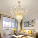 8 Light Gold Silver Candle Style Crystal Chandelier