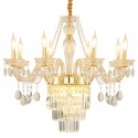 8 Light Gold Silver Candle Style Crystal Chandelier