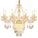 8 Light Gold Silver Candle Style Crystal Chandelier