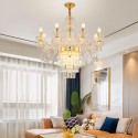 8 Light Gold Silver Candle Style Crystal Chandelier