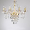 8 Light Gold Silver Candle Style Crystal Chandelier