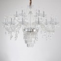 18 Light (12+6) 2 Tiers Gold Silver Candle Style Crystal Chandelier