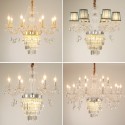 18 Light (12+6) 2 Tiers Gold Silver Candle Style Crystal Chandelier
