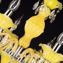 8 Light Yellow Candle Style Crystal Chandelier