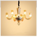 6 Light Champagne Candle Style Crystal Chandelier