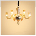 6 Light Champagne Candle Style Crystal Chandelier