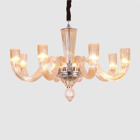 8 Light Champagne Candle Style Crystal Chandelier