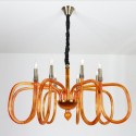 8 Light Amber Candle Style Crystal Chandelier