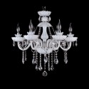 6 Light White Candle Style Crystal Chandelier