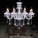 8 Light White Candle Style Crystal Chandelier