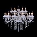 18 Light (12+6) 2 Tiers White Candle Style Crystal Chandelier