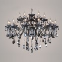 18 Light (12+6) 2 Tiers Gray Candle Style Crystal Chandelier