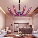 8 Light Purple Candle Style Crystal Chandelier