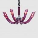 8 Light Purple Candle Style Crystal Chandelier