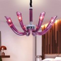 8 Light Purple Candle Style Crystal Chandelier