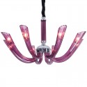 8 Light Purple Candle Style Crystal Chandelier