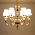 6 Light Clear Gold Candle Style Crystal Chandelier