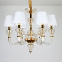 6 Light Clear Gold Candle Style Crystal Chandelier