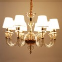 8 Light Clear Gold Candle Style Crystal Chandelier