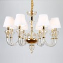 8 Light Clear Gold Candle Style Crystal Chandelier