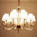 15 Light (10+5) 2 Tiers Clear Gold Candle Style Crystal Chandelier