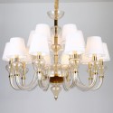 15 Light (10+5) 2 Tiers Clear Gold Candle Style Crystal Chandelier