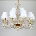 15 Light (10+5) 2 Tiers Clear Gold Candle Style Crystal Chandelier