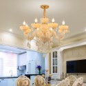 8 Light Champagne Candle Style Crystal Chandelier