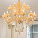 18 Light (12+6) 2 Tiers Champagne Candle Style Crystal Chandelier