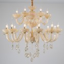 18 Light (12+6) 2 Tiers Champagne Candle Style Crystal Chandelier