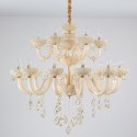 18 Light (12+6) 2 Tiers Champagne Candle Style Crystal Chandelier