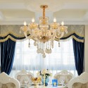 6 Light Champagne Candle Style Crystal Chandelier