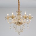 6 Light Champagne Candle Style Crystal Chandelier