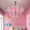 8 Light Pink Candle Style Crystal Chandelier