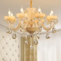 8 Light Champagne Candle Style Crystal Chandelier