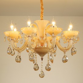 8 Light Champagne Candle Style Crystal Chandelier