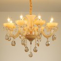 8 Light Champagne Candle Style Crystal Chandelier