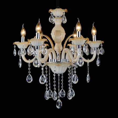 6 Light Champagne Candle Style Crystal Chandelier