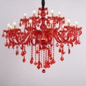 18 Light (12+6) 2 Tiers Red Candle Style Crystal Chandelier