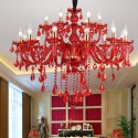 18 Light (12+6) 2 Tiers Red Candle Style Crystal Chandelier