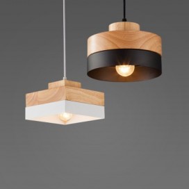 1 Light Modern/ Contemporary Wood Pendant Light